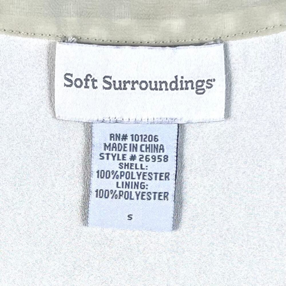 Soft Surroundings‎ Women's Sleeveless Top Size Small Sage Sheer Pleated Buttons - Picture 7 of 8
